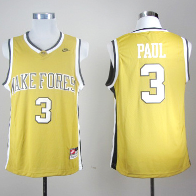 NCAA Wake Forest Demon Deacons 3 Chris Paul Golden College Basketball Jersey